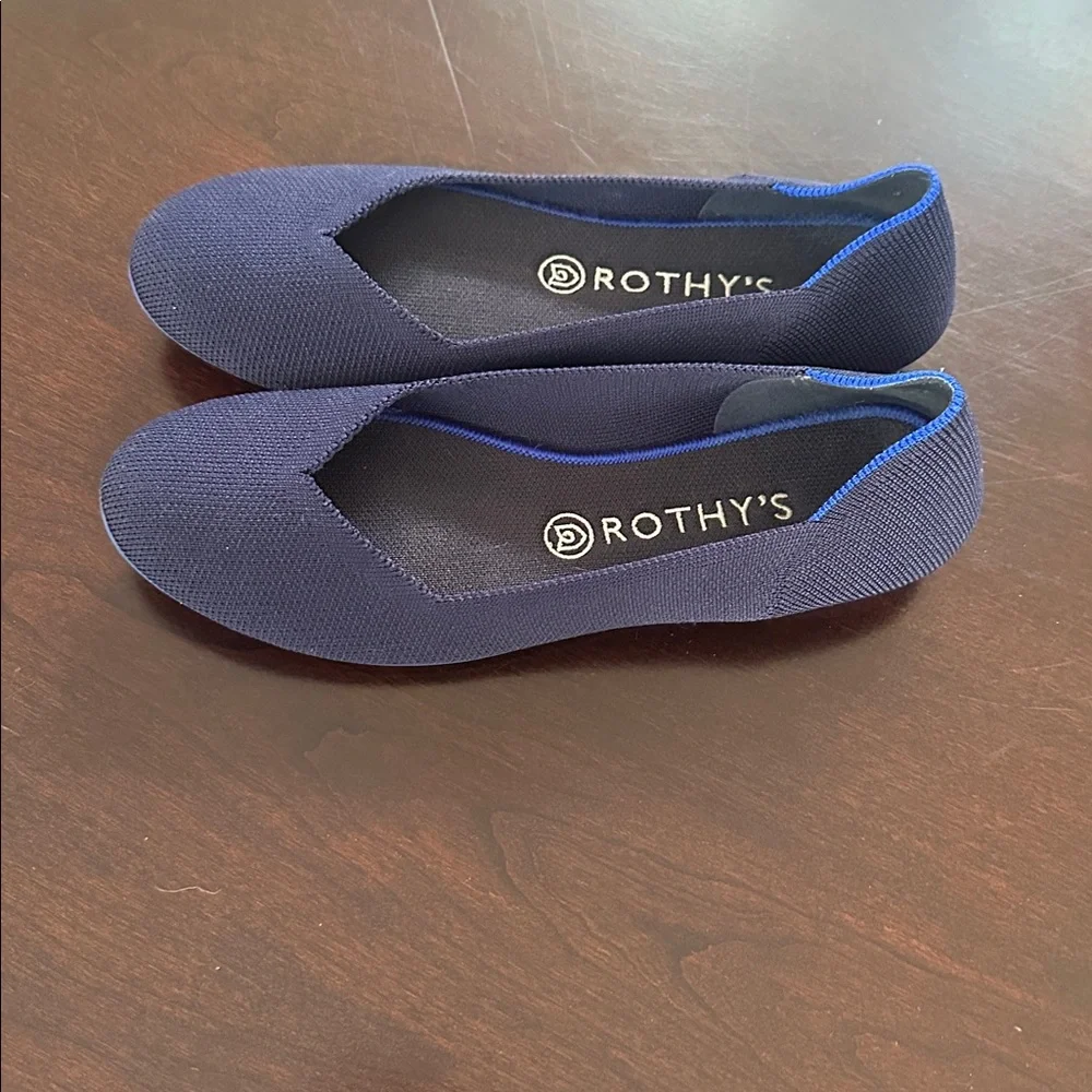 Rothy's The Flat Navy Blue Round Toe Slip-on Ballet Shoes Size 9 - Picture 6 of 10